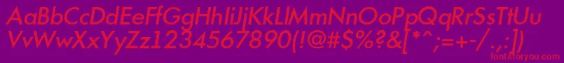 AFuturicamediumItalic Font – Red Fonts on Purple Background