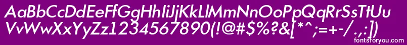 AFuturicamediumItalic Font – White Fonts on Purple Background