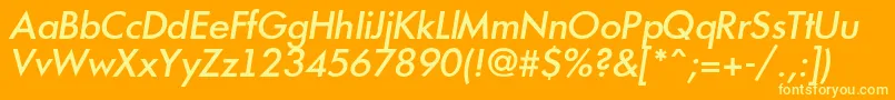 AFuturicamediumItalic Font – Yellow Fonts on Orange Background