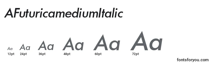 AFuturicamediumItalic-fontin koot