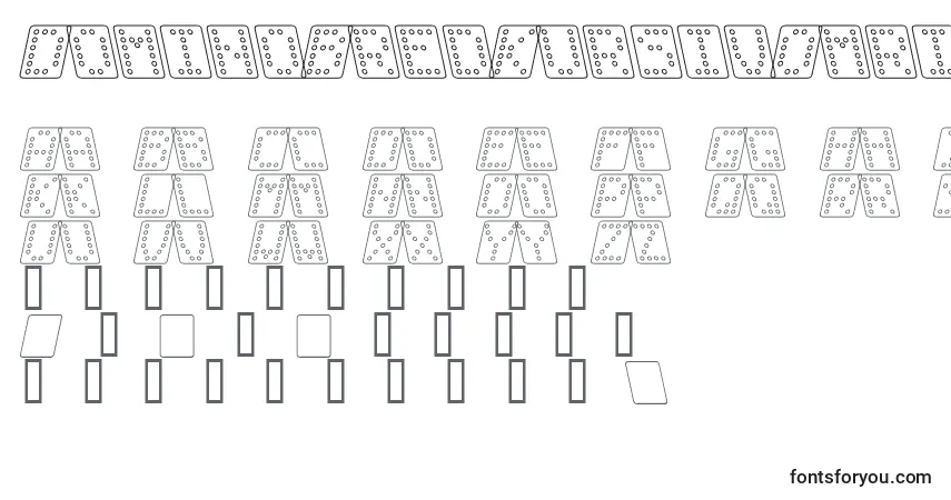 Шрифт DominoBredKursivOmrids – алфавит, цифры, специальные символы
