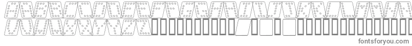 フォントDominoBredKursivOmrids – 白い背景に灰色の文字