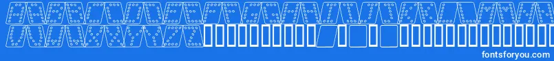 DominoBredKursivOmrids Font – White Fonts on Blue Background