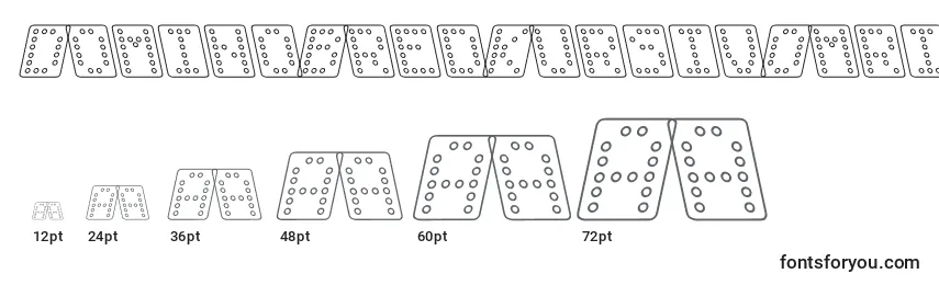 Размеры шрифта DominoBredKursivOmrids