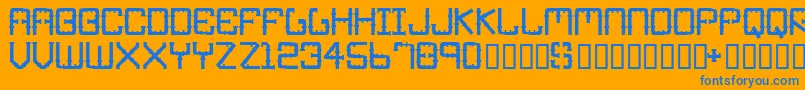 Ironpipe Font – Blue Fonts on Orange Background