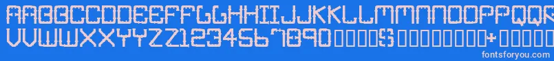 Ironpipe Font – Pink Fonts on Blue Background