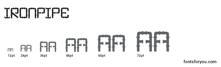 Размеры шрифта Ironpipe