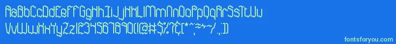 DiscordanceBrk Font – Green Fonts on Blue Background