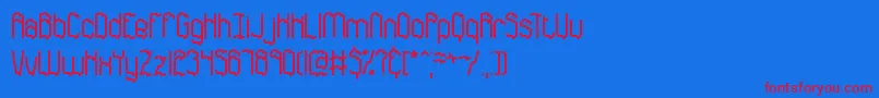 DiscordanceBrk-Schriftart – Rote Schriften auf blauem Hintergrund