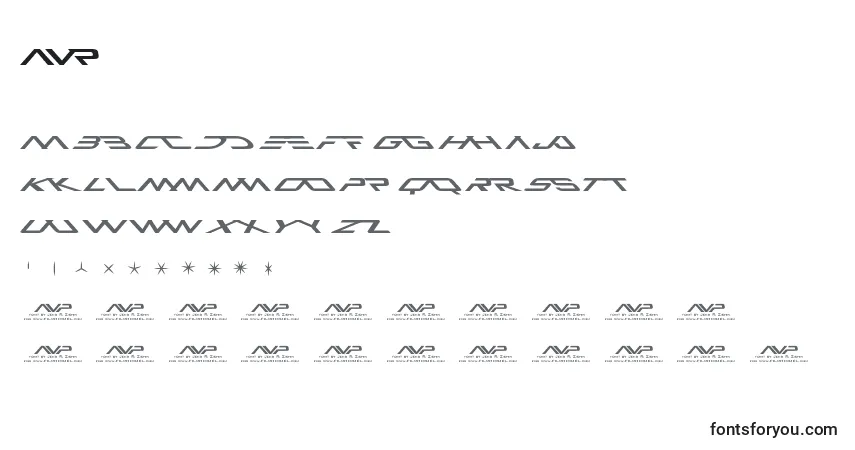 Schriftart Avp – Alphabet, Zahlen, spezielle Symbole
