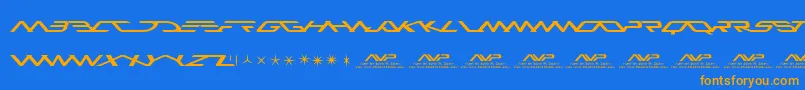 Avp Font – Orange Fonts on Blue Background