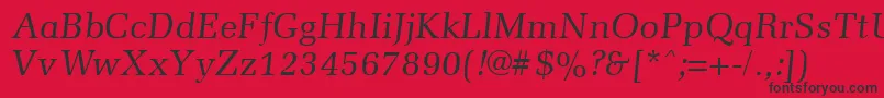 Шрифт MemoirItalic – чёрные шрифты на красном фоне