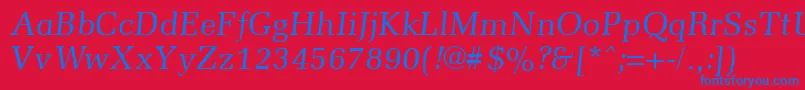 フォントMemoirItalic – 赤い背景に青い文字