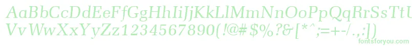 Fonte MemoirItalic – fontes verdes em um fundo branco