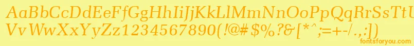 Шрифт MemoirItalic – оранжевые шрифты на жёлтом фоне