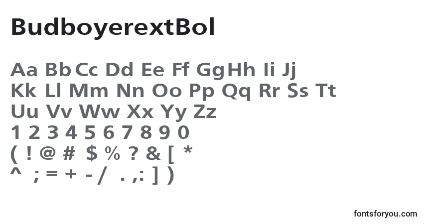 Schriftart BudboyerextBol – Alphabet, Zahlen, spezielle Symbole