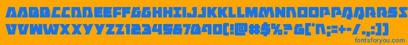 Eaglestrikecond Font – Blue Fonts on Orange Background