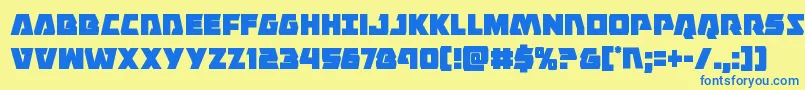 Eaglestrikecond Font – Blue Fonts on Yellow Background