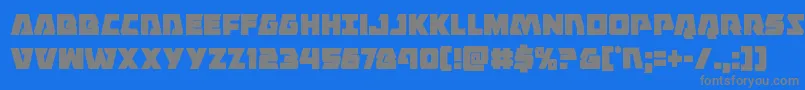 Eaglestrikecond-fontti – harmaat kirjasimet sinisellä taustalla