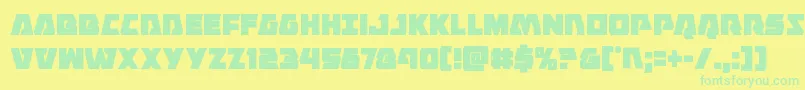 フォントEaglestrikecond – 黄色い背景に緑の文字