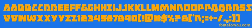 Eaglestrikecond Font – Orange Fonts on Blue Background