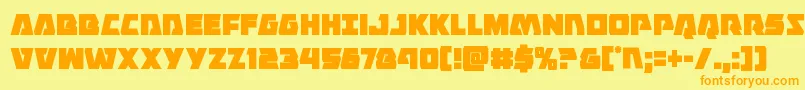 Eaglestrikecond-fontti – oranssit fontit keltaisella taustalla