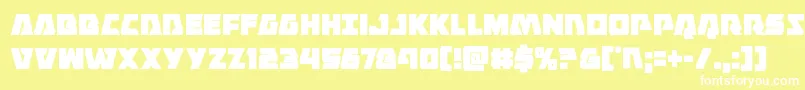 Eaglestrikecond-fontti – valkoiset fontit keltaisella taustalla