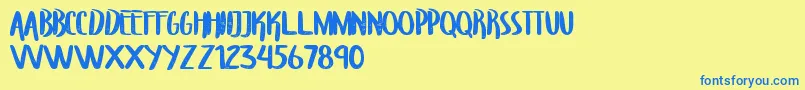 Czcionka TroupersCapitals – niebieskie czcionki na żółtym tle
