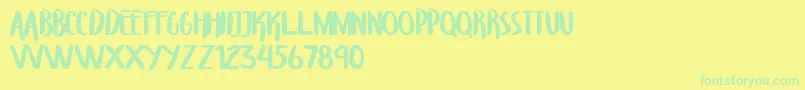 Шрифт TroupersCapitals – зелёные шрифты на жёлтом фоне