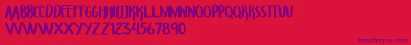 TroupersCapitals Font – Purple Fonts on Red Background