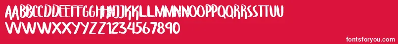 TroupersCapitals Font – White Fonts on Red Background