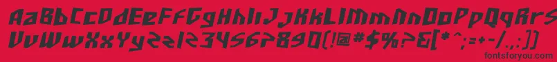 Sfjunkculture Boldoblique-Schriftart – Schwarze Schriften auf rotem Hintergrund