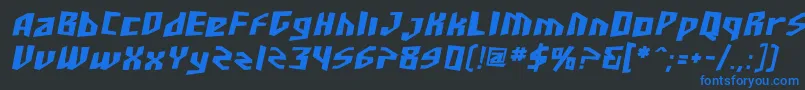Sfjunkculture Boldoblique Font – Blue Fonts on Black Background