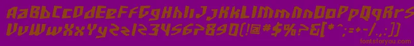 Sfjunkculture Boldoblique Font – Brown Fonts on Purple Background