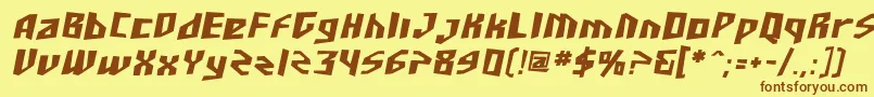 Sfjunkculture Boldoblique Font – Brown Fonts on Yellow Background