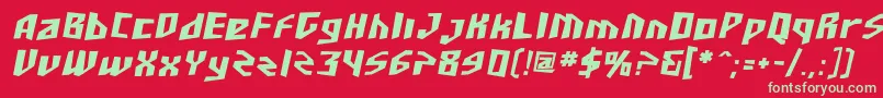 フォントSfjunkculture Boldoblique – 赤い背景に緑の文字