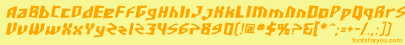 Sfjunkculture Boldoblique Font – Orange Fonts on Yellow Background