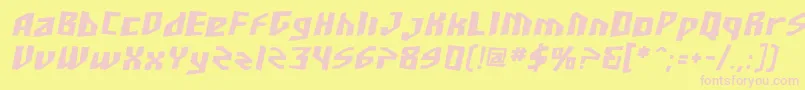 Sfjunkculture Boldoblique Font – Pink Fonts on Yellow Background