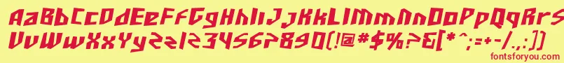 Sfjunkculture Boldoblique Font – Red Fonts on Yellow Background