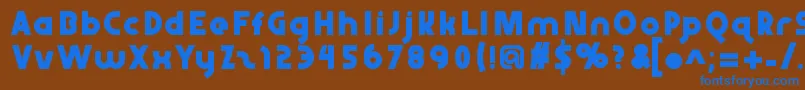 フォントAbraxeous – 茶色の背景に青い文字