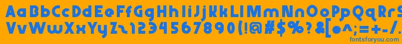 Abraxeous Font – Blue Fonts on Orange Background