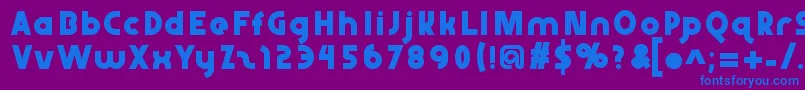 フォントAbraxeous – 紫色の背景に青い文字