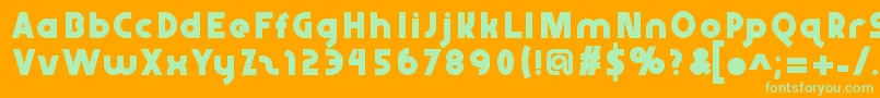 Abraxeous Font – Green Fonts on Orange Background