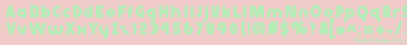 Abraxeous Font – Green Fonts on Pink Background