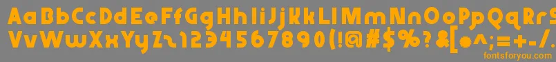 フォントAbraxeous – オレンジの文字は灰色の背景にあります。