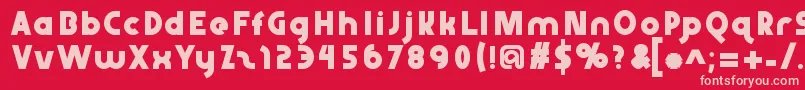 Czcionka Abraxeous – różowe czcionki na czerwonym tle
