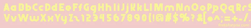 Abraxeous Font – Yellow Fonts on Pink Background