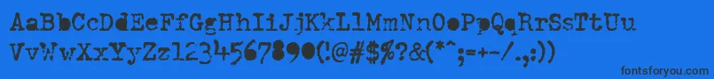 DumboldtypewriterAlternatebold Font – Black Fonts on Blue Background