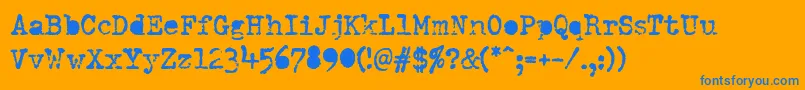 DumboldtypewriterAlternatebold Font – Blue Fonts on Orange Background