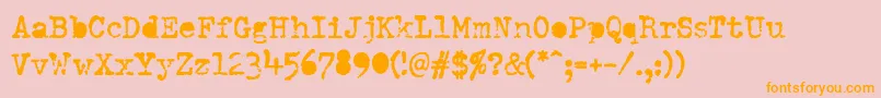 DumboldtypewriterAlternatebold Font – Orange Fonts on Pink Background